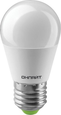 Лампа светодиодная 71 627 OLL-G45-8-230-4K-E27 8Вт шар 4000К нейтр. бел. E27 800лм 176-264В ОНЛАЙТ 71627