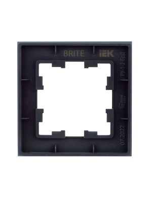 Рамка 1-м BRITE РУ-1-2-БрД стекло дым. IEK BR-M12-G-K30