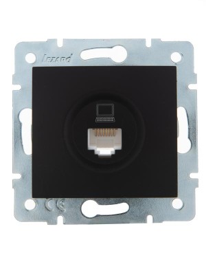 Розетка компьютерная 1-м СП Karina RJ45 механизм черн. бархат LEZARD 707-4288-139