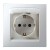 Розетка 1-м СП Simon15 16А IP44 250В с заземл. Schuko защ. шторки с крышкой винт. клеммы бел. Simon 1590450-030