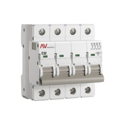 Выключатель автоматический модульный 4п C 32А 6кА AV-6 AVERES EKF mcb6-4-32C-av