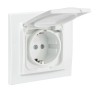 Розетка 1-м СП Минск 16А IP44 с заземл. защ. шторки с крышкой бел. EKF ERR16-029-100-44