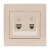 Розетка компьютерная + телефонная 2-м СП Rain RJ45 + RJ11 крем. LEZARD 703-0303-143