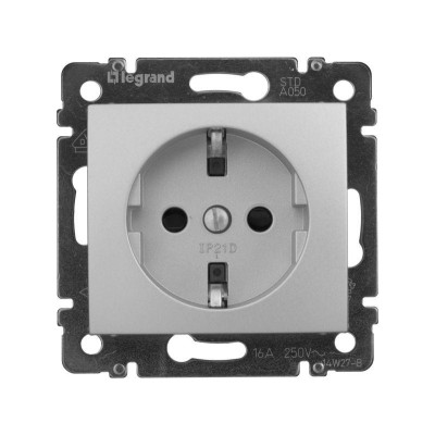 Розетка 1-м СП Valena 16А IP21 230/250В 2P+E с заземл. защ. шторки на винтах механизм алюм. Leg 770121 Розетка 1-м СП Valena 16А IP21 230/250В 2P+E с заземл. защ. шторки на винтах механизм алюм. Leg 770121