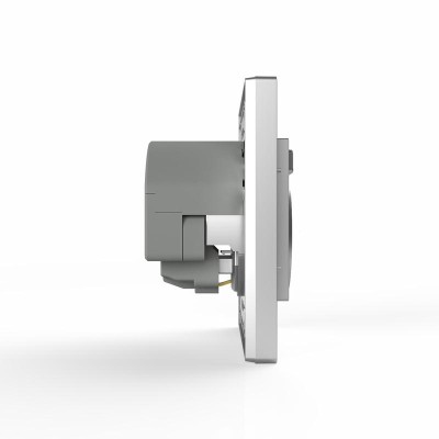 Розетка 1-м СП Pixel с заземл. с 2-мя заряд. устр. USB тип A+A механизм алюм. TOKOV ELECTRIC TKE-PX-R1U2A-C03