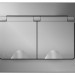Розетка 2-м СП Blanca 16А IP44 250В с заземл. защ. шторки с крышкой алюм. SE BLNRS441123