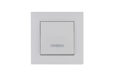 Выключатель 1-клав. с подсветкой Karea RIZZ бел. Makel 88001021