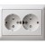 Розетка 2-м СП W59 16А IP20 с заземл. защ. шторки в сборе бел. SE RS16-255-18