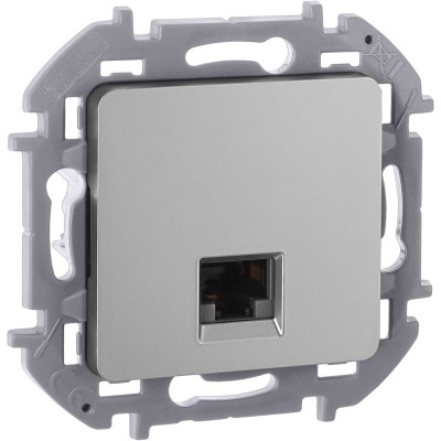 Розетка компьютерная Inspiria RJ45 кат.5E UTP алюм. IEK 673827