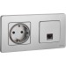 Розетка компьютерная Inspiria RJ45 кат.5E UTP алюм. IEK 673827