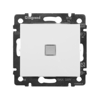 Выключатель 1-кл. СП Valena 10А IP31 250В с зел. индикацией механизм бел. Leg 774410 Выключатель 1-кл. СП Valena 10А IP31 250В с зел. индикацией механизм бел. Leg 774410