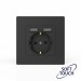 Розетка 1-м СП Pixel IP20 с заземл. с 2-мя заряд. устр. USB тип A+A механизм карбон TOKOV ELECTRIC TKE-PX-R1U2A-C14