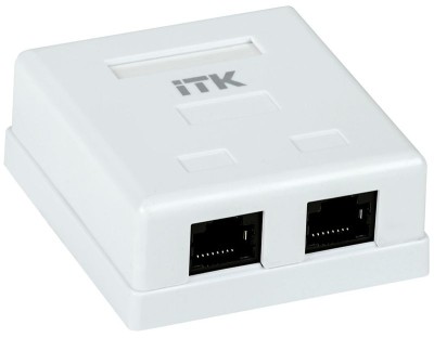 Розетка компьютерная 2-м ОП RJ45 кат.5E UTP ITK CS2-1C5EU-22 Розетка компьютерная 2-м ОП RJ45 кат.5E UTP ITK CS2-1C5EU-22