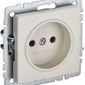 Розетка BRITE РС10-1-0-БрКр 10А без заземл. без защ. шторок механизм беж. IEK BR-R10-10-K10