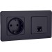 Розетка компьютерная Inspiria RJ45 кат.5E UTP антрацит IEK 673828