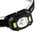 Фонарь аккумуляторный налобный AccuH3-L5W-bk LED 5Вт + 2хRED SMD IP54 5 режимов: 100проц. 180лм 3.5ч/50проц. 110лм 5.5ч/30проц. 65лм 15ч/красн. 28ч/мигающ. красн. 12ч аккум. управл. жестами черн. JazzWay 5036703