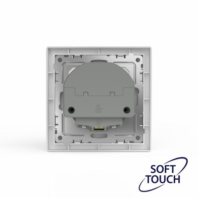 Розетка 1-м СП Pixel IP20 с заземл. с 2-мя заряд. устр. USB тип A+C механизм айс TOKOV ELECTRIC TKE-PX-R1U2AC-C34