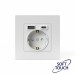 Розетка 1-м СП Pixel IP20 с заземл. с 2-мя заряд. устр. USB тип A+C механизм айс TOKOV ELECTRIC TKE-PX-R1U2AC-C34