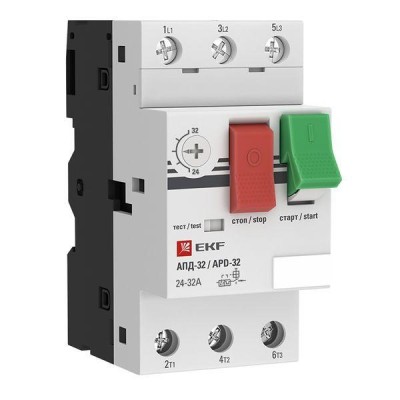 Выключатель автоматический для защиты двигателя АПД-32 24-32А EKF apd2-24-32 Выключатель автоматический для защиты двигателя АПД-32 24-32А EKF apd2-24-32