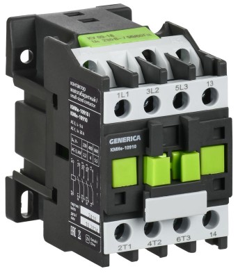 Контактор КМИе-10910 9А 400В/АС3 1НО GENERICA KKME11-009-400-10