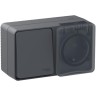 Блок ОП AtlasDesign PROFI IP54 (розетка 1-м 16А заземл. защ. шторки + 1-кл. выключатель 10А) антрацит SE ATN544070