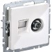 Розетка компьютерная + телевизионная 2-м Brite РТВ/РК12-БрБ RJ45 кат.5E + TV механизм бел. IEK BR-AK20-1-K01
