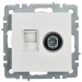 Розетка компьютерная + телевизионная 2-м Brite РТВ/РК12-БрБ RJ45 кат.5E + TV механизм бел. IEK BR-AK20-1-K01