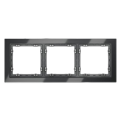 Рамка 3-м S70 стеклян. графит Voltum VLS110307