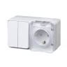 Блок ОП AtlasDesign PROFI IP54 (розетка 1-м 16А заземл. защ. шторки + 2-кл. выключатель 10А) бел. SE ATN540174