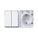 Блок ОП AtlasDesign PROFI IP54 (розетка 1-м 16А заземл. защ. шторки + 2-кл. выключатель 10А) бел. SE ATN540174