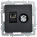 Розетка компьютерная + телевизионная 2-м Brite РТВ/РК12-БрЧ RJ45 кат.5E + TV механизм черн. IEK BR-AK20-1-K02