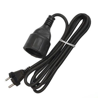 Удлинитель-шнур 1х2м без заземл. 10А IP20 ПВС 2х1 черн. DOMTOK 2338