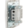 Переключатель проходной 1-кл. СП Mira 10А IP20 с бел.вставкой бел. LEZARD 701-0202-105
