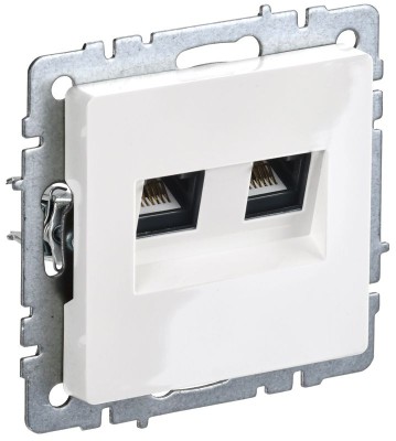 Розетка компьютерная двойн. СП RJ45 кат.5E BRITE РК10-2-БрБ механизм бел. IEK BR-K20-1-K01 Розетка компьютерная двойн. СП RJ45 кат.5E BRITE РК10-2-БрБ механизм бел. IEK BR-K20-1-K01