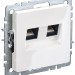 Розетка компьютерная двойн. СП RJ45 кат.5E BRITE РК10-2-БрБ механизм бел. IEK BR-K20-1-K01