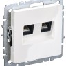 Розетка компьютерная двойн. СП RJ45 кат.5E BRITE РК10-2-БрБ механизм бел. IEK BR-K20-1-K01
