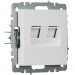 Розетка компьютерная двойн. СП RJ45 кат.5E BRITE РК10-2-БрБ механизм бел. IEK BR-K20-1-K01