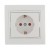 Розетка 1-м СП Mira 16А IP20 с заземл. защ. шторки с бел. вставкой керамика бел. LEZARD 701-0202-124