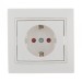 Розетка 1-м СП Mira 16А IP20 с заземл. защ. шторки с бел. вставкой керамика бел. LEZARD 701-0202-124