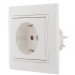 Розетка 1-м СП Mira 16А IP20 с заземл. защ. шторки с бел. вставкой керамика бел. LEZARD 701-0202-124