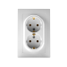 Розетка 2-м СП AtlasDesign 16А IP20 с заземл. в сборе бел. SE ATN000124