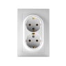 Розетка 2-м СП AtlasDesign 16А IP20 с заземл. в сборе бел. SE ATN000124