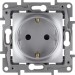 Розетка 1-м СП Etika 16А IP31 250В 2P+E с заземл. защ. шторки немецк. стандарт винтов. клеммы механизм алюм. IEK 672422