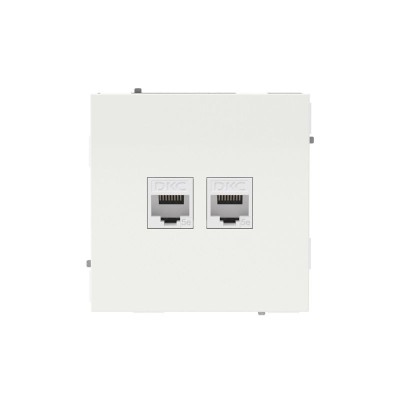 Розетка компьютерная 2-м KANT RJ45 кат.5E без шторки бел. магнолия DKC 7000664