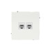 Розетка компьютерная 2-м KANT RJ45 кат.5E без шторки бел. магнолия DKC 7000664