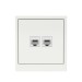 Розетка компьютерная 2-м KANT RJ45 кат.5E без шторки бел. магнолия DKC 7000664