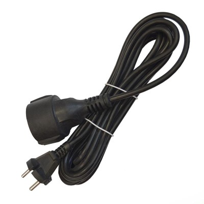 Удлинитель-шнур 1х5м без заземл. 10А IP20 ПВС 2х1 черн. DOMTOK 2340