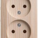 Розетка 2-м ОП Этюд Дача 16А IP20 250В без заземл. без защ. шторок сосна SE PA16-005D