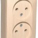 Розетка 2-м ОП Этюд Дача 16А IP20 250В без заземл. без защ. шторок сосна SE PA16-005D