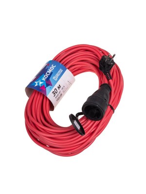 Удлинитель-шнур 1х30м 16А IP44 220В 3.5кВт ПВС 2х1.5 УХ16 Россия КОСМОС YSHKsm30m-1g(16A)S